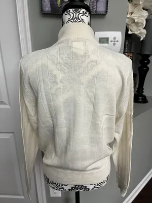 Harvé Benard Sport Size Large Beige Mock Neck Sweater thumbnail 2