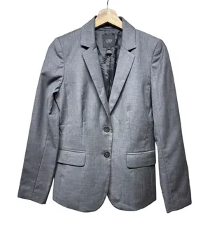 J. Crew Women Super 120s Blazer Jacket Size 4 Gray 100%‎ Wool Preppy Office thumbnail 1
