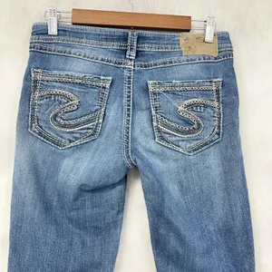 Silver Jeans Aiko Mid Boot Women 27 Low Rise Super Stretch Western Rodeo Country thumbnail 6