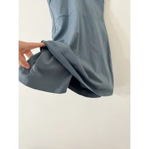 Girlfriend Collective Racerback Athletic Dress Built-In Shorts Blue Gray Medium thumbnail 4