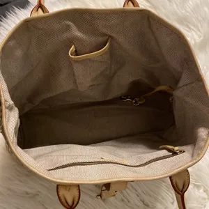Vintage Dooney & Bourke Logo Bag Brown Beige Bag Fabulous size 16” long 10” W thumbnail 13