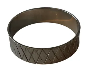Monet Bangle Bracelet Silver Vintage‎ Etched Diamond Harlequin Pattern thumbnail 1