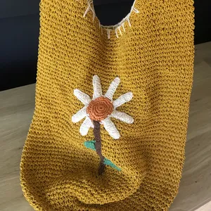 Flower Embroidered Crochet Net Crossbody Bag thumbnail 3