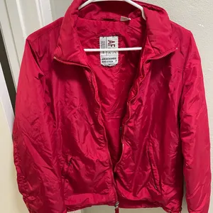 Abercrombie & Fitch Windbreaker Hoodie Jacket Small Red Full Zip Made in Japan thumbnail 1