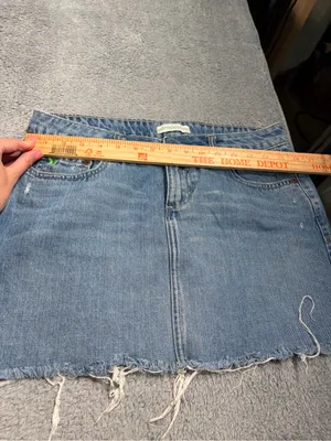 Aeropostale y2k vintage Denim Frayed Hem Mini Skirt blue jean 5/6 thumbnail 5