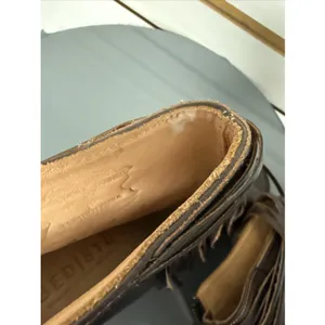 Bed Stu Onset Olivia Women's 6.5 Peep Toe Fringe Booties Brown Leather Heel Boho thumbnail 14