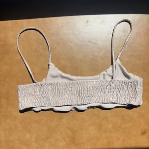 Champagne Nude Smocked Bikini Top Spaghetti Strap Bralette Swimwear Minimalist thumbnail 3