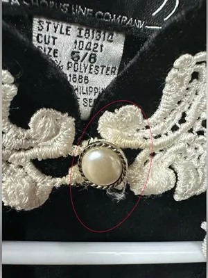 Vintage 1990'S All That Jazz Black Velvet & White Embroidered Collar Dress (6/8) thumbnail 9