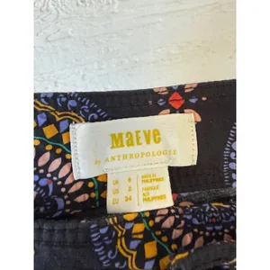 Maeve Anthropologie Black Medallion Print Chino‎ Shorts Size 2 High Rise thumbnail 2