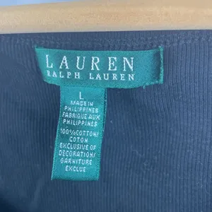 Ralph Lauren Women's Black Thin Ribbed Cotton Tank Top L thumbnail 4