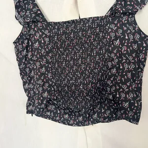 Free People Stay With You Black Floral Top thumbnail 7