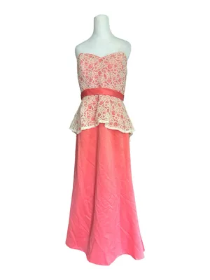 Mori Lee By Madeline‎ Gardner Bridesmaid Dress Prom Gown Pink w/ Shawl 14 thumbnail 2