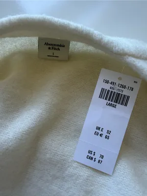NWT Abercrombie & Fitch Cream Cardigan Size Large thumbnail 7