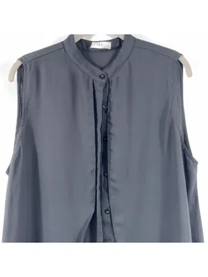VLD Black Sleeveless High Low Tunic Blouse Large thumbnail 2
