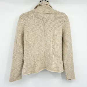 Eileen Fisher Womens Oatmeal Wool Camel Hair Boucle Cowl Neck Sweater‎ Size PL thumbnail 6