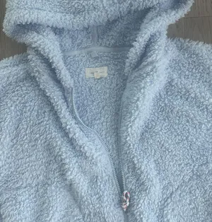 Lou & Grey Full Zip Sherpa Hoodie Sweatshirt Light Blue Medium thumbnail 4