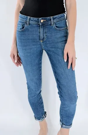 Zara Blue Mid Rise Skinny Jeans – Stretch Denim Ankle Length Fit Size 6 thumbnail 1