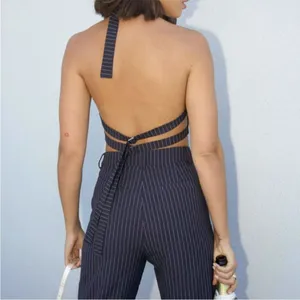 Pepper Mayo Hollywood Boulevard Vest Crop - Pinstripe M thumbnail 3