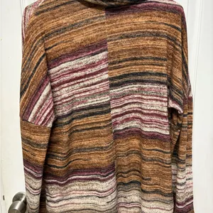 Ces Femme Multicolor Cowl Neck Sweater Brown Size L thumbnail 1