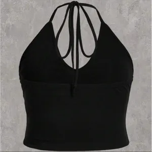 SHEIN Elegant Black Strappy Tank Top thumbnail 5