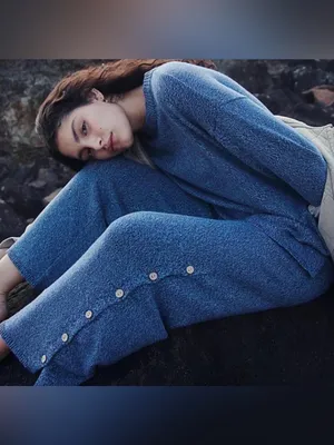 NWT Free People Free-Est Button Up Sweater Set - Blue Sea Combo - XS thumbnail 5