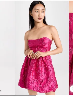 NEW Amanda Uprichard Addison Fuchsia Bubble Mini Dress, Medium, MSRP $236 thumbnail 4