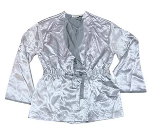 Victoria's Secret Gold Label Vintage Satin Robe Silver Lingerie Size Medium thumbnail 1