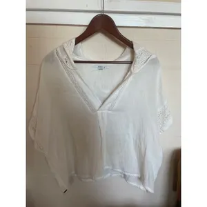 O'NEILL Lace Trim Lightweight Hoodie Top White Sz Small BEACHY CLEAN GIRL GAUZY thumbnail 2