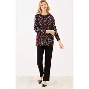 J. Jill | Jacquard Tapestry Relaxed Pullover Sweater | Medium Red thumbnail 11