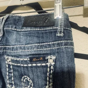 Seven7 Y2k Thick Stitch Jeans Womens 26 skinny stretch denim‎ Low Rise thumbnail 4