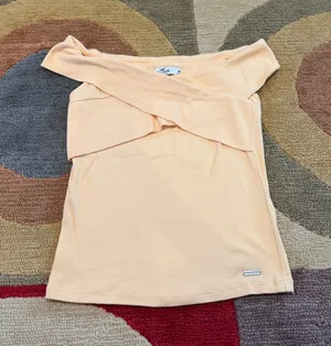 Hollister California Yellow Ribbed Material Off The Shoulder Top Size Medium thumbnail 1