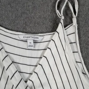 41 Hawthorn Stripe Wrap Dress Womens XXL V-Neck Spaghetti Strap White Black Knit thumbnail 3