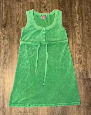 Juicy Couture Vintage Y2K Green Terry Cloth Dress - Small thumbnail 1