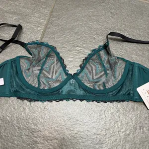 Savage X Fenty Shining Star Embroidered Unlined Demi Bra Wildflower Blue 32D thumbnail 5