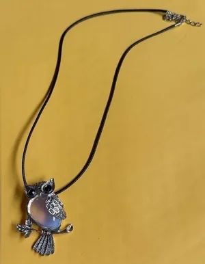 Silver Owl Pendant Necklace thumbnail 1