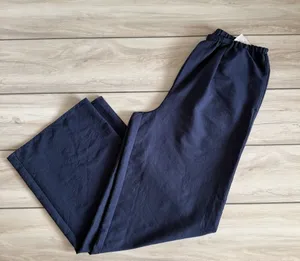 Studio Park Amy Stran Wide Leg Pleated Pant Navy Size Medium Tall EUC thumbnail 1