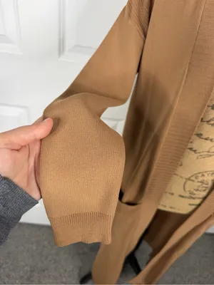 House of CB Size S Camel Brown Floor Length Open Front Duster Cardigan NWOT thumbnail 8