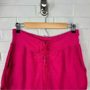 FP Movement By Free People Can’t Handle This Pink Ribbed Lace Up Shorts Size S thumbnail 7