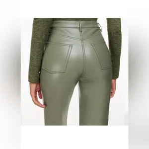 NWOT Wilfred Aritzia Olive‎ Leather Pants thumbnail 2
