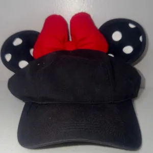 Disney Parks Women's Adjustable Hat Minnie Mouse Ears Cap Black Bow Polkadot thumbnail 3