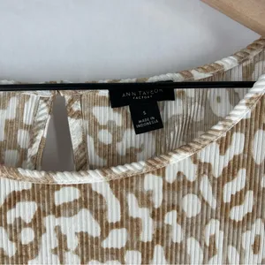 Ann Taylor Factory Leopard Print‎ Micro Pleated Stretchy Sleeveless Top Size S thumbnail 2