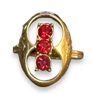 Vintage Sarah Coventry Fire Fly Red Stones Ring thumbnail 1