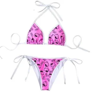 NWOT Hello Kitty Triangle String Bikini Set thumbnail 1