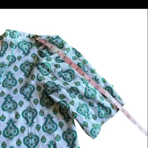 Loft floral medallion bell sleeve blouse size M thumbnail 12