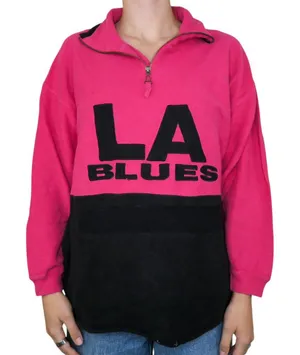 Vintage 90s LA Blues Pink Half Zip Pullover Shirt thumbnail 1