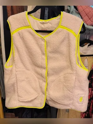 NWT Free People FP Movement Keep It Cozy Fleece Vest- ivory white yellow - small thumbnail 7