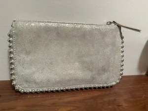 Zara Silver Beaded Clutch thumbnail 2