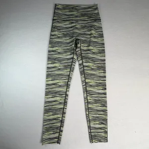 Aerie Chill Play Move Leggings Neon Yellow Black Space‎ Dye High Waisted Medium thumbnail 2