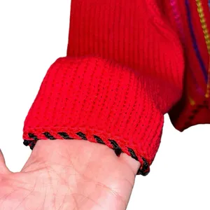 Vintage Lisa International Colorful Striped Knit Cardigan‎ Medium Red Button thumbnail 2
