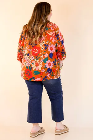 Entro Ruffle Collar Floral Long Sleeve Blouse thumbnail 3